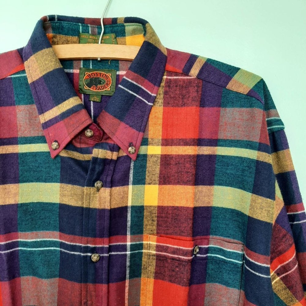 Boston Traders Cotton Colorful Plaid Flannel Large